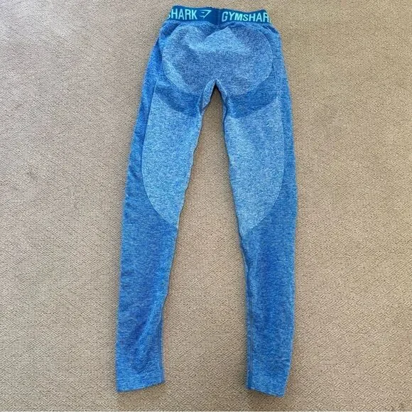 Gymshark Flex Dry Seamless Legging Blueberry Marl/Marine Blue Women's Size XS - Picture 5 of 11